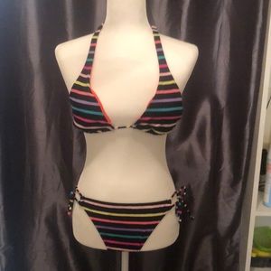 Rainbow stripe bikini